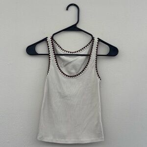 Old Navy Cream Tank Top with Brown Accents